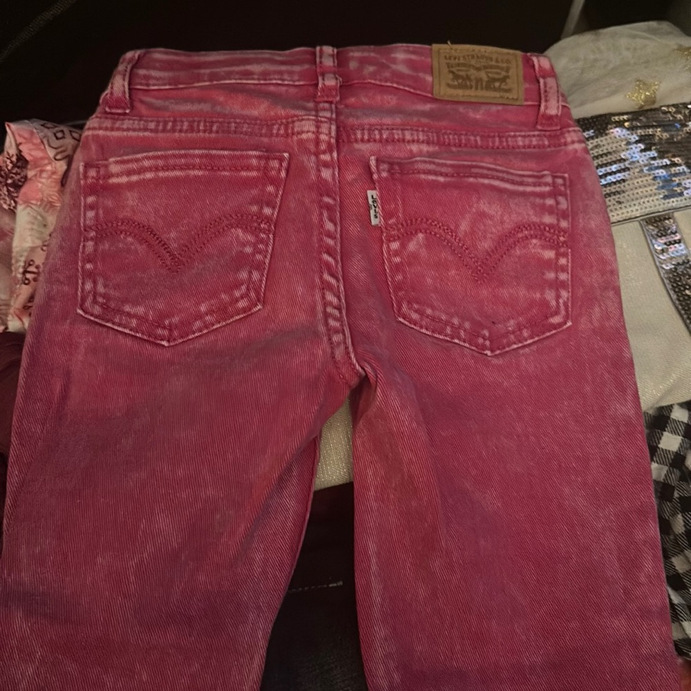 Levi’s girls super skinny pink jeans